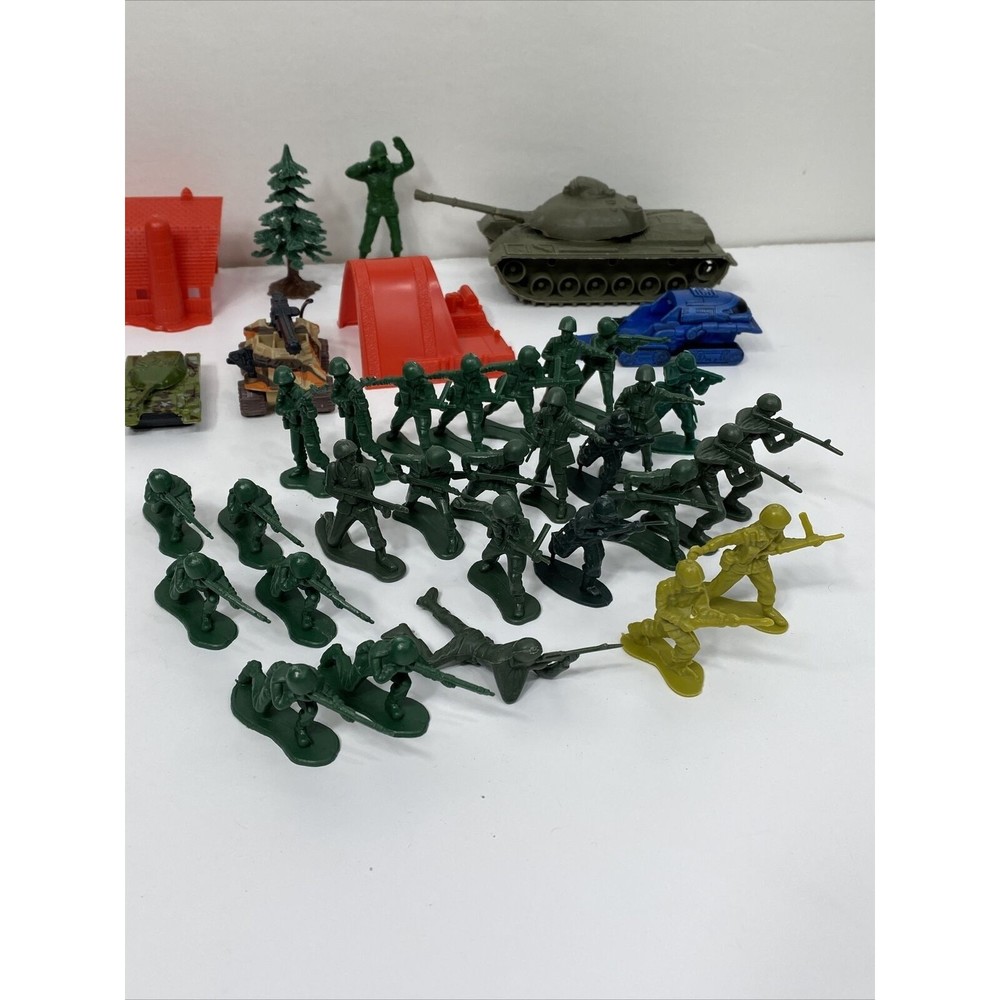 Military Figures Tank Vehicle Lot Mortar Weapon Army Soldiers Troops Barn Jet - Picture 8 of 16